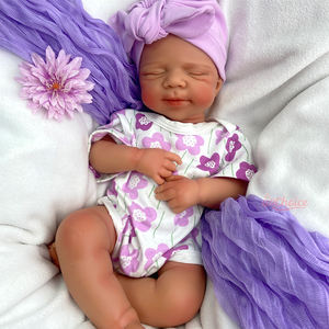 Boneka Bayi Reborn 100% Silikon, Dilukis Seperti Asli, Boneka Bayi Laki-laki Tidur untuk Anti-Stres, Mainan Anak Realistis - Product Image 1