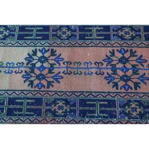 Turkish Vintage Rug, 2.8x12.8 ft <b>Runner</b> Rug, Blue <b>Red</b> Persian Rug - Product Image 5