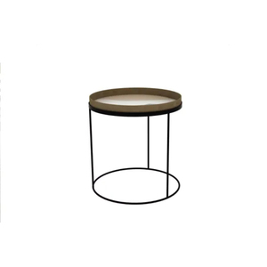 Juego de dos mesas laterales anidadas de metal redondas con bandejas extraíbles para decoración de sala de estar y dormitorio - Product Image 5