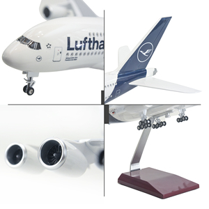 Lufthansa โมเดลเครื่องบิน A380เรซิน1/150 45ซม., โมเดลเครื่องบินผลิตภัณฑ์ตั้งโต๊ะโมเดลเครื่องบิน - Product Image 6