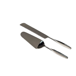 ชุดมีดตัดเค้กและที่ตักพิซซ่าทำจากสแตนเลสสีเงินสำหรับงานแต่งงาน - Product Image 6