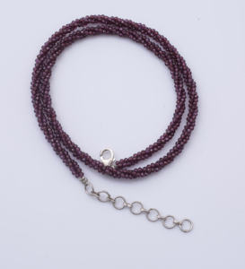 Collier en argent sterling 925 avec perles de grenat pour femmes, bijoux de mode faits à la main pour les mariages, les fêtes et les fiançailles - Product Image 1