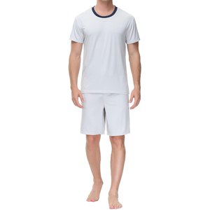 Vente en gros de deux pièces ensembles de vêtements de rue courts pour hommes coupe régulière complète ensembles jumeaux pour adultes taille à prix abordable contraste colo - Product Image 1