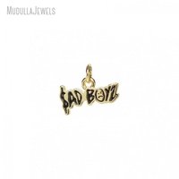 PM51493 personnalisé plaqué or cuivre triste garçon visage breloque émail triste Boyz lettre pendentif mode pendentif pour Cool fille cadeau