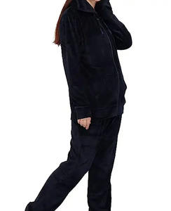 Ensemble de survêtements unisexe en molleton décontracté pour le fitness, sweat à capuche grande taille, col montant, fermeture éclair, décorations à pompons, motif uni et uni - Product Image 3