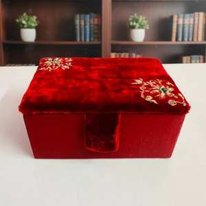 New Luxury Jewelry <b>Box</b> Durable Shanell Silk Fabric <b>Plain</b> Pattern Best Price High Quality Piece Wholesale Available - Product Image 1