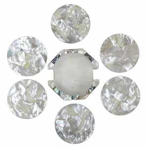 ชุดที่รองแก้วเรซินอีพ็อกซี่ฝังมุกสำหรับวางบนโต๊ะที่รองแก้วแบบสั่งทำป้องกันบนโต๊ะสำหรับกาแฟและชา - Product Image 3