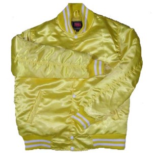 Parches de letras bordadas personalizadas Chaqueta de satén con bordado 3D vintage Chaqueta de alta calidad Chaqueta con logotipo personalizado para hombres - Product Image 1