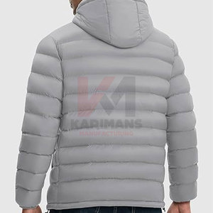 Veste matelassée à capuche pour hommes OEM Manteau d'hiver léger isolé à capuche amovible résistant à l'eau Poignets élastiques ajustables - Product Image 3