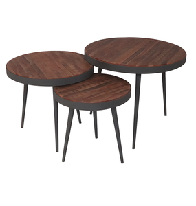 Mesa de centro de madera maciza moderna con diseño único, aspecto atractivo, función portátil para decoración de interiores de cafetería y restaurante - Product Image 1