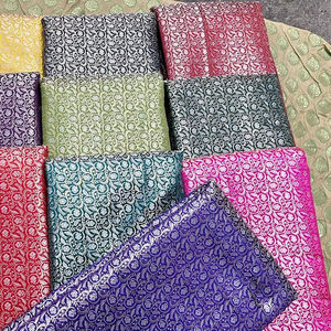 Tissu de brocart de haute qualité pour robe de mode de luxe et rembourrage de mariage couleurs vibrantes personnalisé en gros fabriqué en Inde 100% - Product Image 1