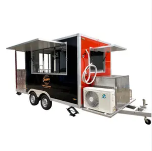 Bus en acier inoxydable friteuse Fast Food Trucks Street Mobile Food Trailer avec équipements de cuisine complets