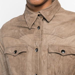 <b>High</b> Quality Leather <b>Shirt</b> Customized Logo Leather <b>Shirt</b> Fashion Clothing Leather <b>Shirt</b> for <b>Men</b> - Product Image 6