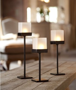 Bougeoir à bougie en fer forgé antique support votif noir pour beau style de décoration intérieure - Product Image 2