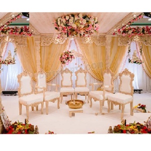 Juego de Sillas Mandap Talladas a Mano para Bodas Gujarati, Sillas Mandap para Bodas Reales, Sillas Decorativas Tradicionales para Bodas, Juego de Sillas para Bodas en el Reino Unido - Product Image 1