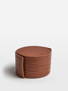 Smooth finished leather coasters with handmade design and strong resistance crafted for drink <b>protection</b> - Product Image 5
