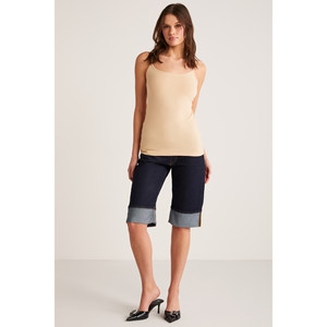 Débardeur basique en coton fin à fines bretelles et col carré pour femme ETHIQUET Khloe, coupe ajustée et slim - Product Image 4