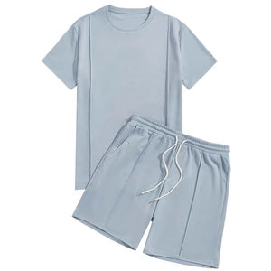 Ensemble streetwear d'été pour hommes, t-shirt et short personnalisés avec logo imprimé, grande taille, vêtements de plage, ensemble deux pièces - Product Image 1