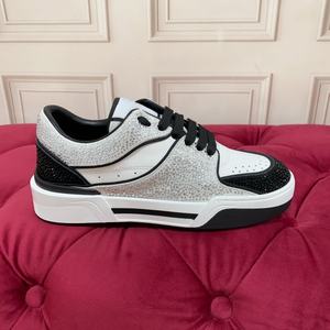 Top Quality Genuine Leather Casual <b>Sneakers</b> Men Women <b>Waterproof</b> Breathable Lace Up Shoes With Drill Running Walking Style Shoes - Product Image 2