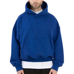 Sweat à capuche pour hommes de haute qualité personnalisé 460 GSM coton éponge français sans ficelle blanc gris chiné poids lourd coupe courte Boxy Fit - Product Image 5