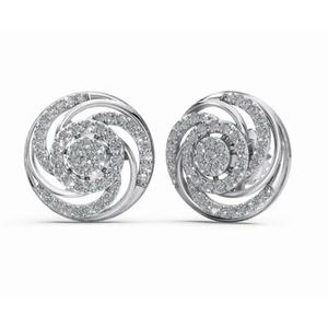 Boucles d'oreilles en or 9 carats de qualité supérieure, spirale, diamant de laboratoire, taille ronde, bijoux de laboratoire, vente en gros, B2B, OEM, fournisseur d'exportation - Product Image 1