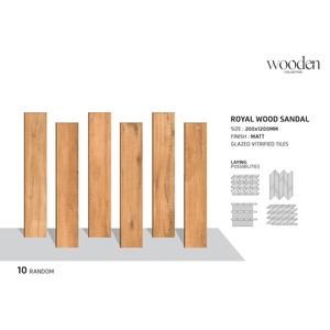 Sandalia de madera real 200x1200mm Azulejos de tira de madera de porcelana esmaltada Grado India Suministro directo de fábrica - Product Image 1