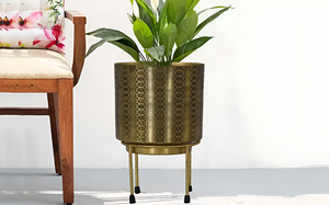 Soporte de plantas de flores de metal de alta calidad al por mayor soporte de plantas alto de metal soporte de maceta de hierro oro al aire libre sala de estar jardín - Product Image 2
