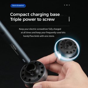 Kit de <span class=keywords><strong>tournevis</strong></span> électrique miniature 29 pièces, <span class=keywords><strong>tournevis</strong></span> rechargeable à <span class=keywords><strong>batterie</strong></span> lithium <span class=keywords><strong>avec</strong></span> station de charge, protection intelligente du moteur - Product Image 5