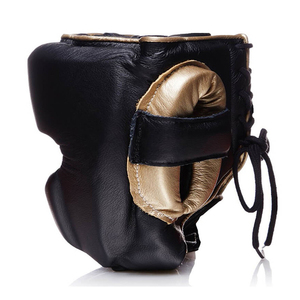 อุปกรณ์ป้องกันหัวสำหรับมวยหนังวัวแท้โลโก้ตามสั่งสำหรับกีฬาเทควันโด MMA คาราเต้มวยไทย - Product Image 2