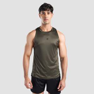 เสื้อกล้ามแขนตกทรงโอเวอร์ไซส์สำหรับผู้ชาย สีเขียวมะกอก - Product Image 1