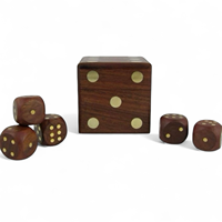 Ensemble de dés de jeu de rôle (DND) de luxe, 5 pièces, en bois ajouré carré, incrustations en laiton, sculpté à la main, durable, écologique, couleur/taille personnalisables