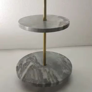 Pure Marble Double <b>Tier</b> <b>Cake</b> <b>Stand</b> Modern Food Serving Bowl Dinnerware Bowl Handmade Bulk Cheap Sale Price with Good Quality - Product Image 1