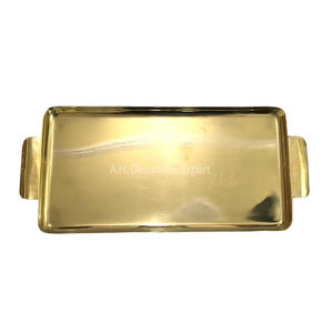 Rose Gold โลหะใบถาดสําหรับบ้านบนโต๊ะอาหารตกแต่งผลไม้แห้งและถั่วเสิร์ฟถาดตารางเครื่องประดับถาด - Product Image 6