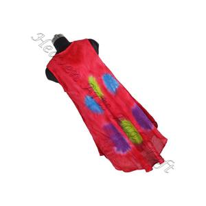 Rayón India Mejor Tie Dye Diseño Patrón Vestido estampado Ropa de fiesta Vestido de tela de rayón Señoras Elegante Vestido de cena Tie Dye Sin mangas - Product Image 2