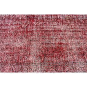 Turkish Area Rug, 4.5x8.3 ft Vintage Rug, <b>Red</b> Abstract <b>Wool</b> Rug - Product Image 5