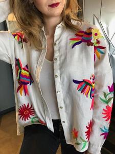 Blusa bordada de nueva calidad, camisetas de manga larga con cuello en V para mujer, camiseta de manga con cuello en V, ocasión, lo mejor de todos los tiempos - Product Image 4