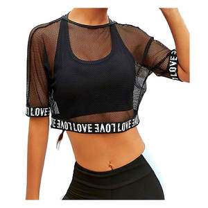 Reasonable Price Hot Sale <b>Women</b> <b>Mesh</b> boxy Breathable Crop <b>Top</b> Custom Design <b>Women</b> Crop <b>Top</b> Street Wear Crop <b>Top</b> - Product Image 4