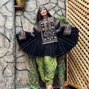 Vestido kuchi vintage étnico tribal, vestido Kuchi tradicional de fiesta Kuchi afgano/Pakistán multicolor vestido Kochi 3048 - Product Image 4