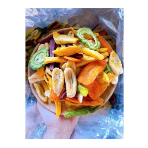 Mezcla de frutas y verduras fritas, ideal para aperitivos y té, mezcla de frutas y verduras fritas, sabor tropical dulce y crujiente - Product Image 2