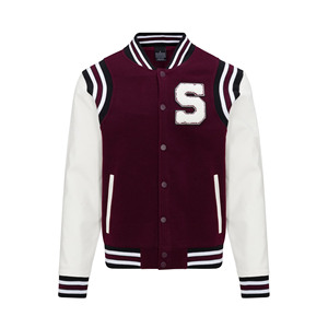 Vestes de baseball élégantes de couleur noire pour adultes tissu de laine à col montant confortable et durable pour l'hiver - Product Image 6