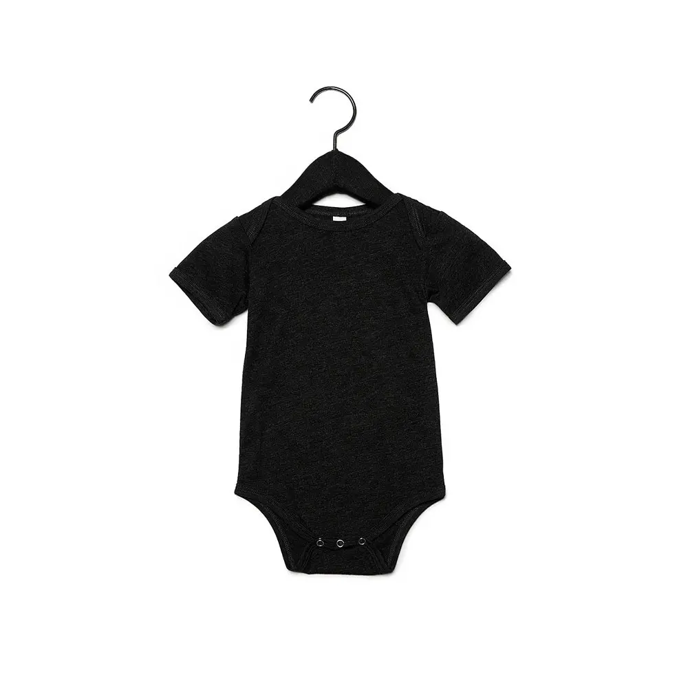 Black Bella Canvas INFANT TRIBLEND SHORT SLEEVE ONE PIECE Plain Baby Romper Knitted Newborn Baby Clothes Short Sleeve Jumpsuit