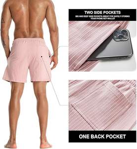 กางเกงขาสั้นออกกำลังกายผู้ชายสั่งทำพิเศษ ลายเรียบ ผ้าโพลีเอสเตอร์ สำหรับวิ่ง เทรนนิ่ง ฟิตเนส เล่นกีฬา - Product Image 3