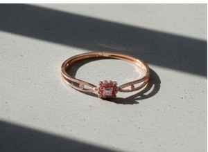 Élégant Rose Rhodium Polonais CZ AD Kada Fancy Party Wear Full Stone Designer Kada pour femmes et filles Bijoux de mode - Product Image 2