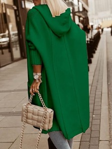 เสื้อโค้ททรงพองยาวสำหรับผู้หญิงกันน้ำใส่ได้พอดีปกติเสื้อโค้ทผ้าฝ้ายสีขาวมีกระเป๋า - Product Image 2