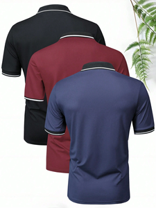 เสื้อโปโลคอปกสำหรับผู้ชายเสื้อโปโลผ้าฝ้าย100% ระบายอากาศสำหรับฤดูร้อนขายส่งตามสั่ง - Product Image 2