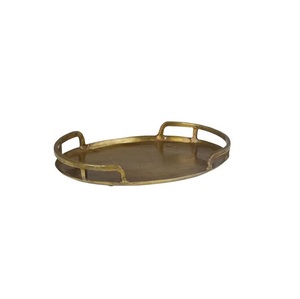 Bandeja de servicio de color dorado de aluminio de último diseño con bandeja de comida de tamaño y forma personalizada de primera calidad - Product Image 2