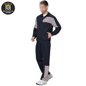 Entrenamiento Jogging Wear Cómodo Material de tacto suave Servicio OEM Ligero Rayas Hombres Mock Collar Chándales deportivos - Product Image 3