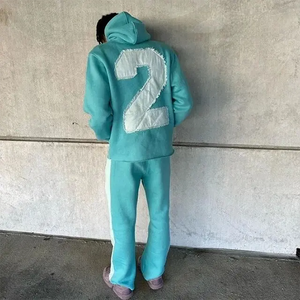 ชุดวอร์มปักลายสำหรับผู้ชายชุดวอร์มมีฮู้ดและกางเกงวอร์มลำลองสำหรับผู้ชาย - Product Image 1