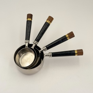 Cuchara Medidora de Acero Inoxidable 202 de Lujo con Mango de Madera de Resina, Taza Medidora Graduada de Acero Inoxidable, Cuchara Medidora para Hornear - Product Image 4