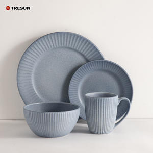 Juego de vajilla de cerámica esmaltada hecha a mano con reactivo artístico para comedor moderno y decoración del hogar - Product Image 6